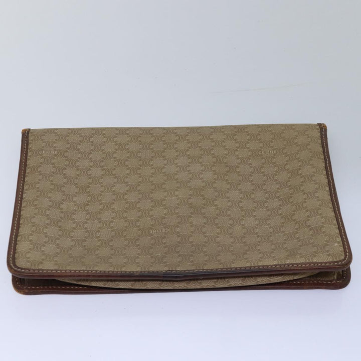 Celine Macadam Canvas Clutch Bag 2Set Beige Red Auth bs14869