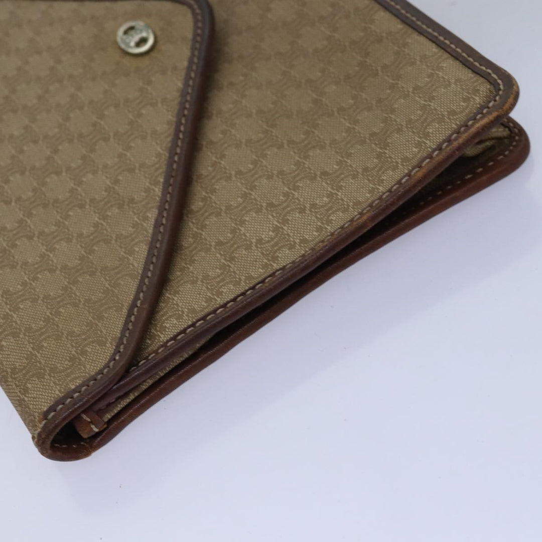 Celine Macadam Canvas Clutch Bag 2Set Beige Red Auth bs14869