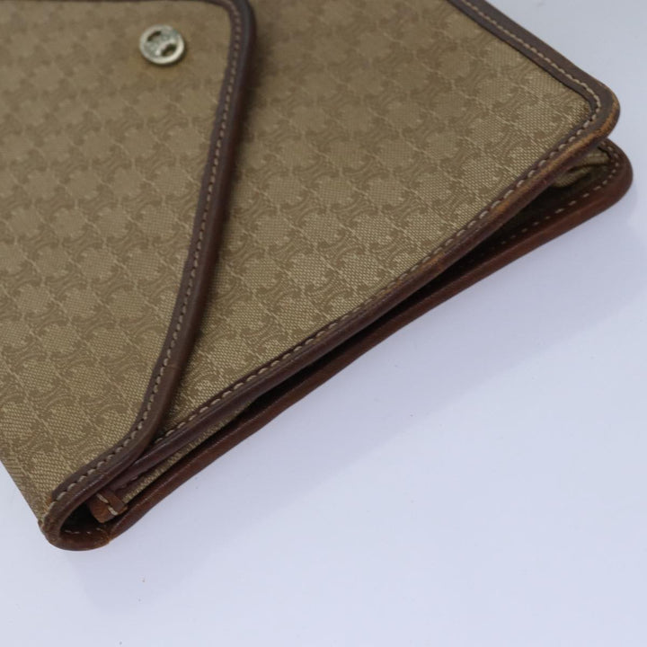 Celine Macadam Canvas Clutch Bag 2Set Beige Red Auth bs14869