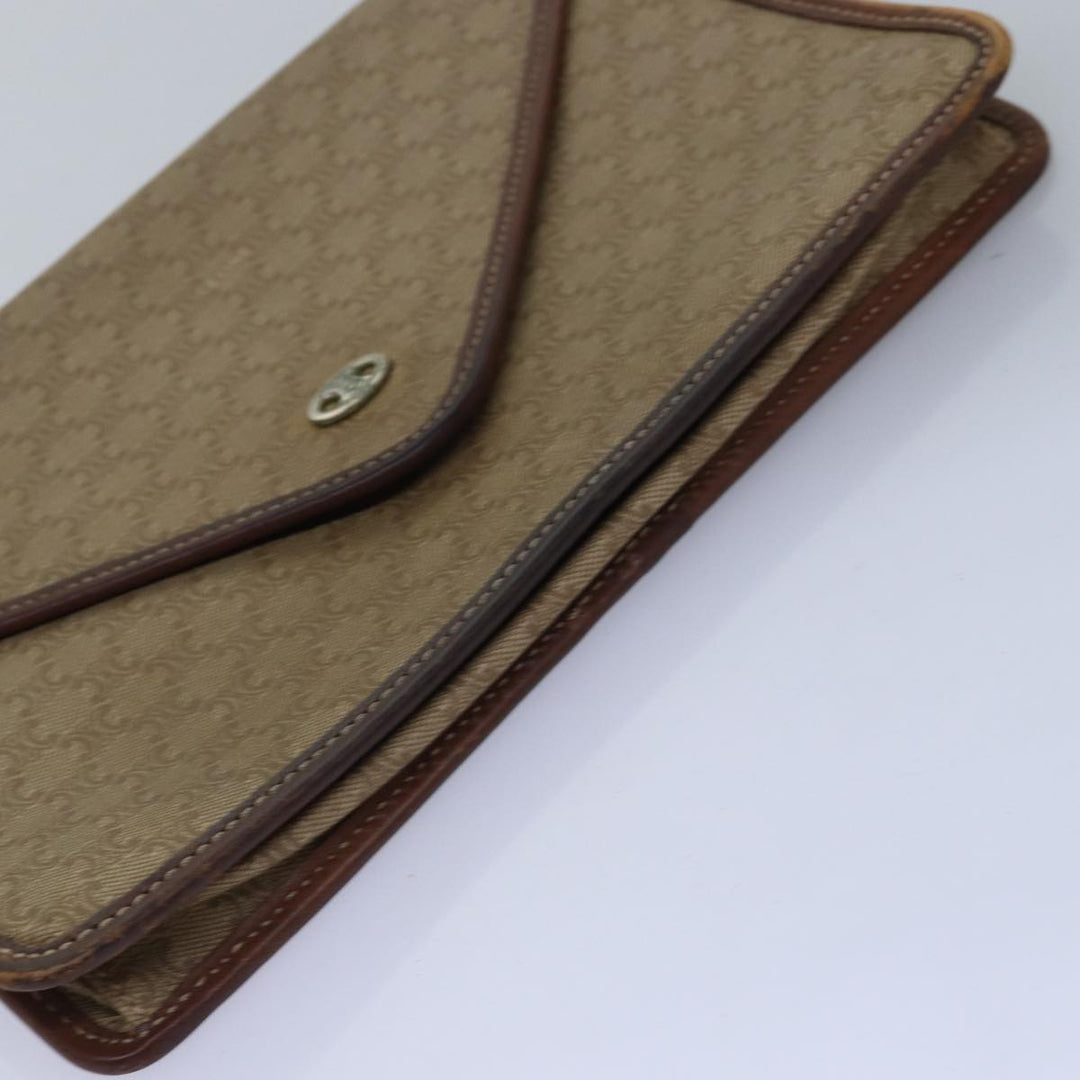 Celine Macadam Canvas Clutch Bag 2Set Beige Red Auth bs14869