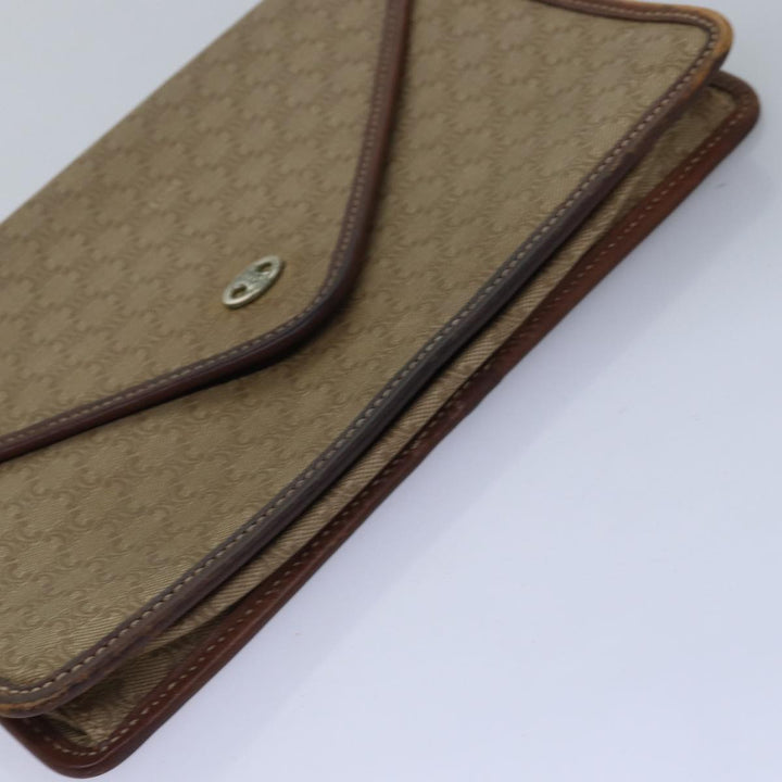 Celine Macadam Canvas Clutch Bag 2Set Beige Red Auth bs14869