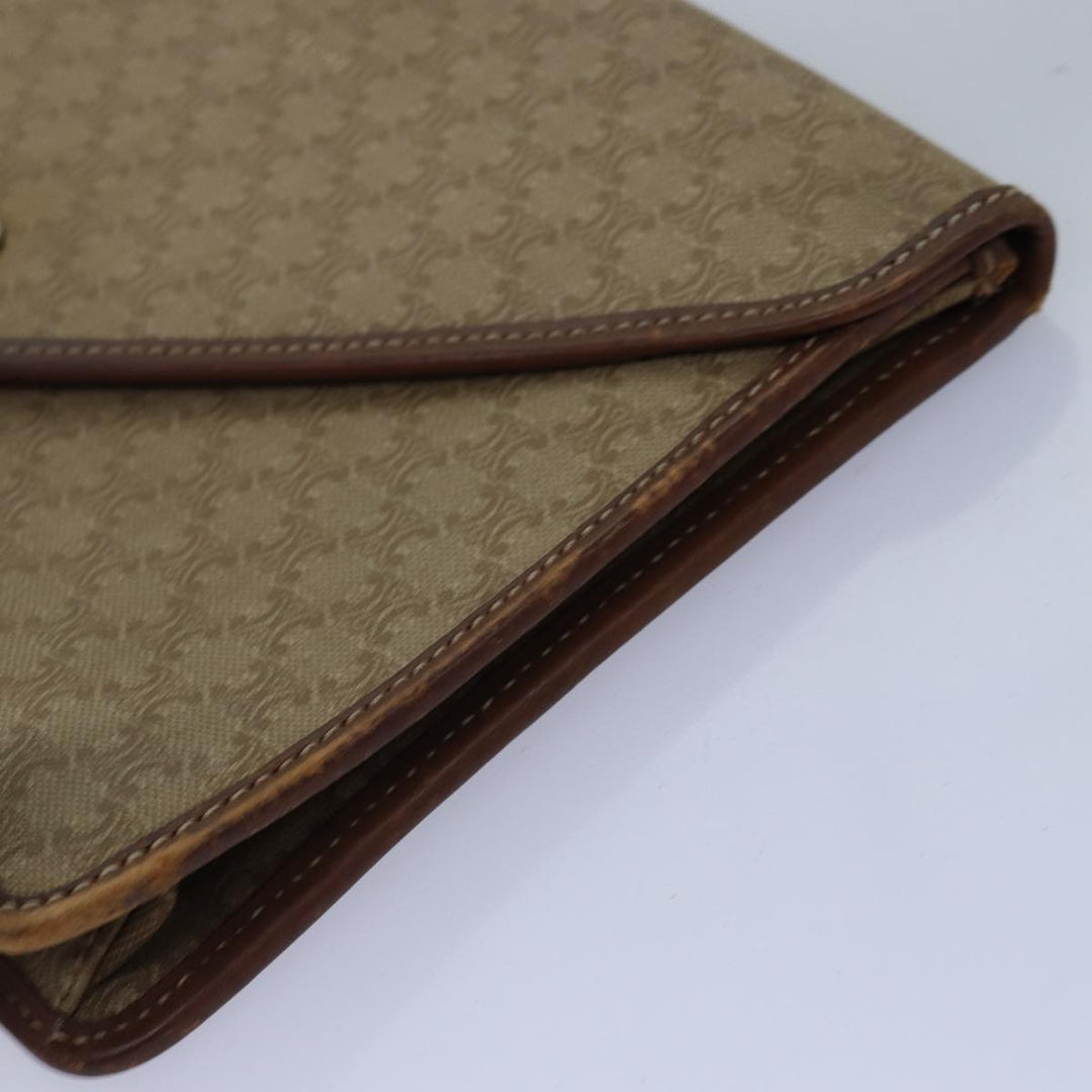 Celine Macadam Canvas Clutch Bag 2Set Beige Red Auth bs14869