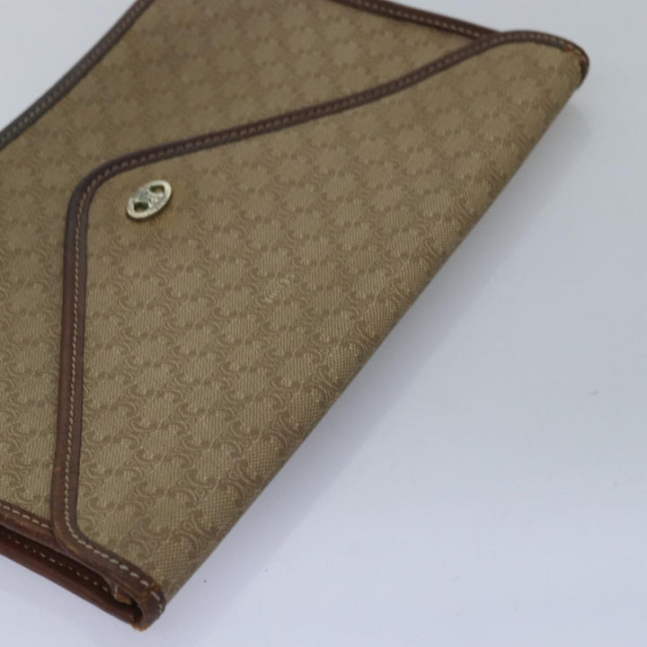 Celine Macadam Canvas Clutch Bag 2Set Beige Red Auth bs14869