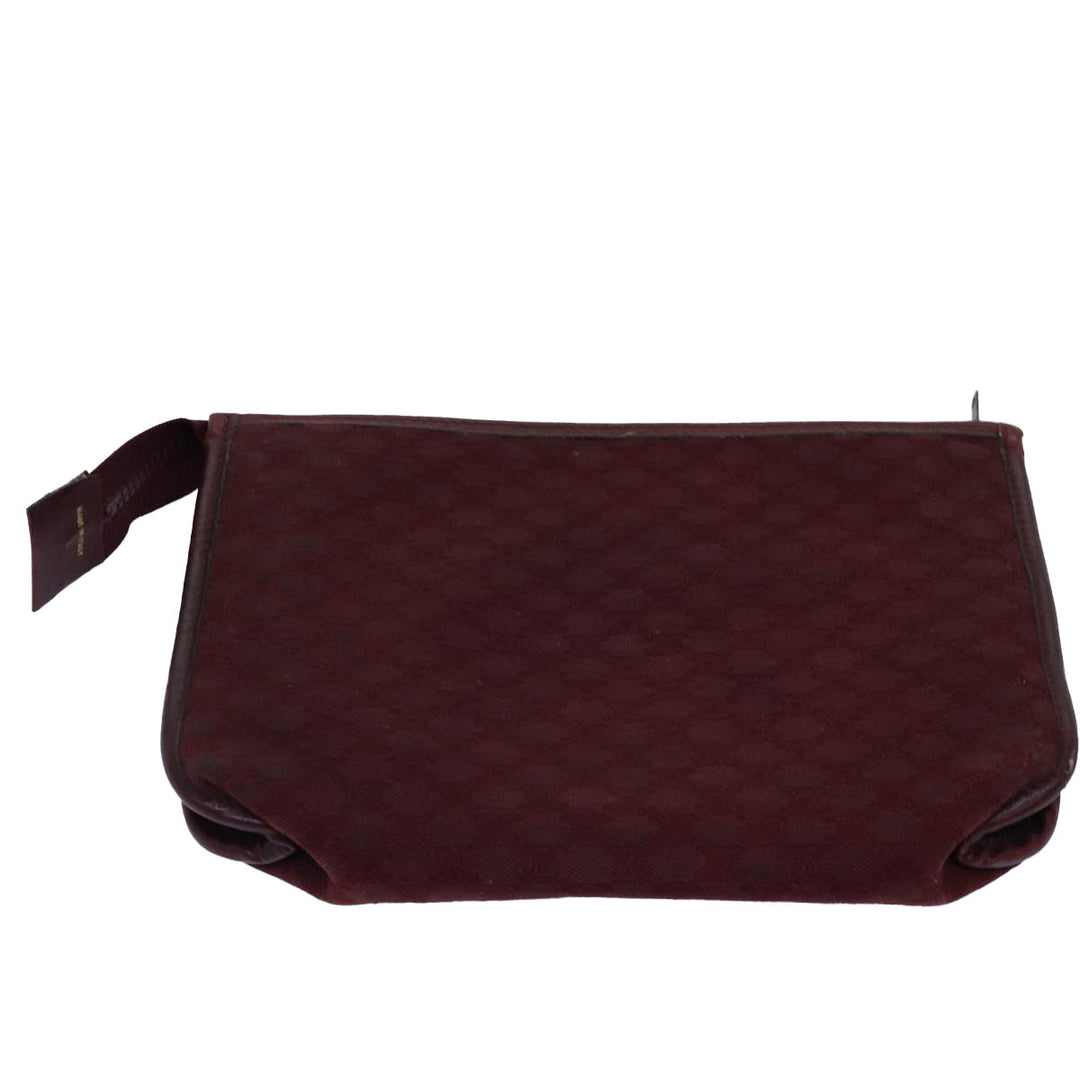 Celine Macadam Canvas Clutch Bag 2Set Beige Red Auth bs14869