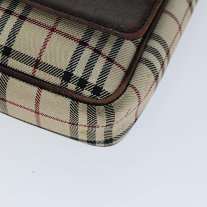 Burberry Nova Check Shoulder Bag Canvas Beige Auth bs14883