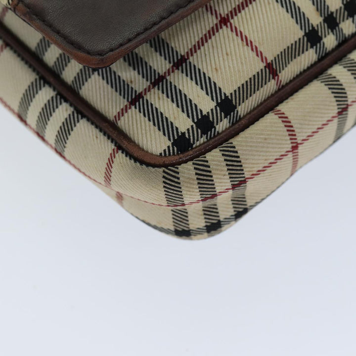 Burberry Nova Check Shoulder Bag Canvas Beige Auth bs14883