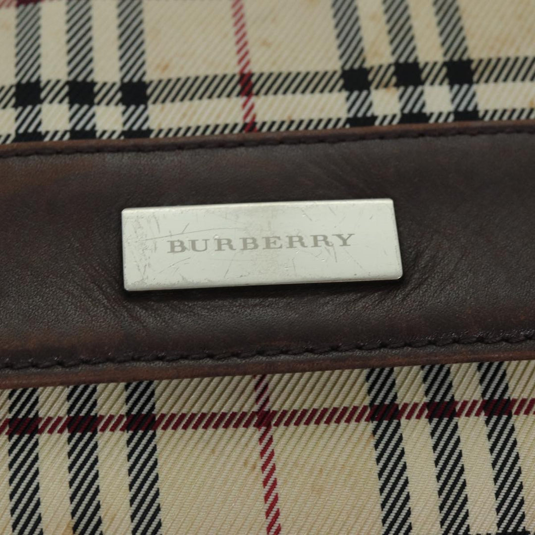 Burberry Nova Check Shoulder Bag Canvas Beige Auth bs14883