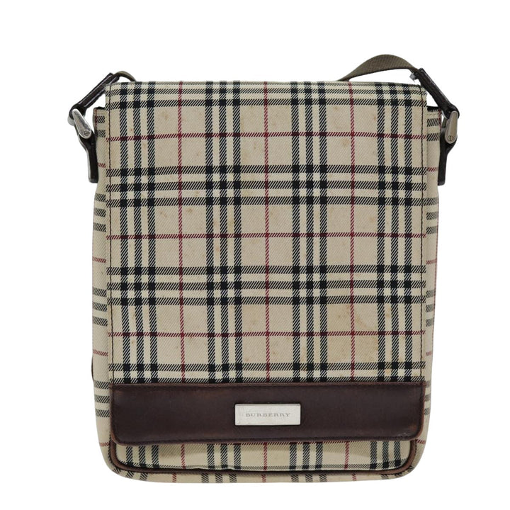 Burberry Nova Check Shoulder Bag Canvas Beige Auth bs14883