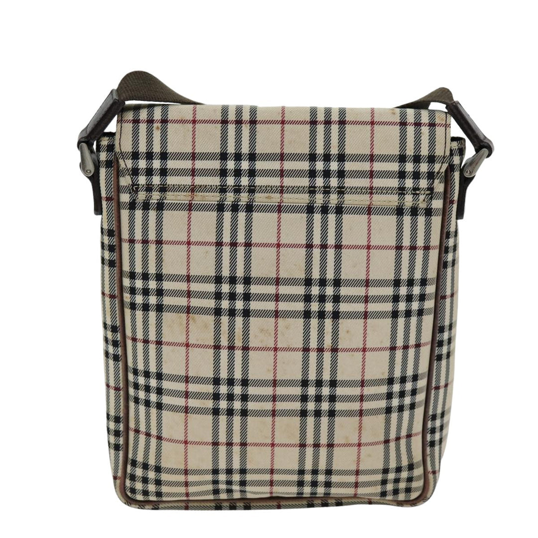 Burberry Nova Check Shoulder Bag Canvas Beige Auth bs14883