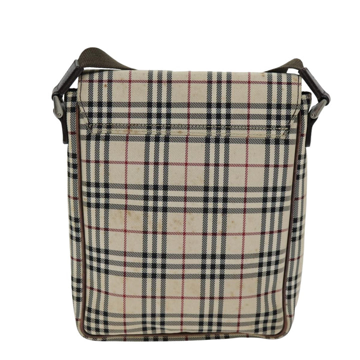 Burberry Nova Check Shoulder Bag Canvas Beige Auth bs14883