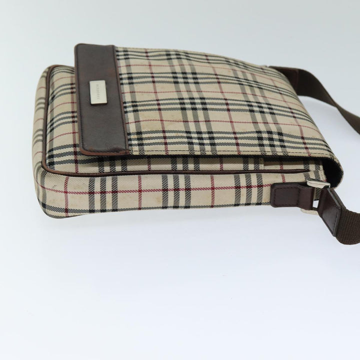 Burberry Nova Check Shoulder Bag Canvas Beige Auth bs14883
