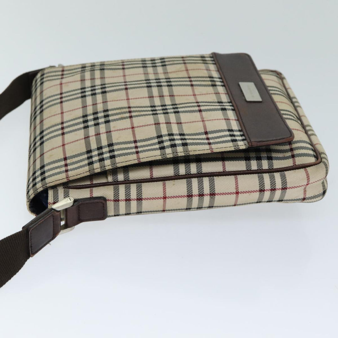 Burberry Nova Check Shoulder Bag Canvas Beige Auth bs14883