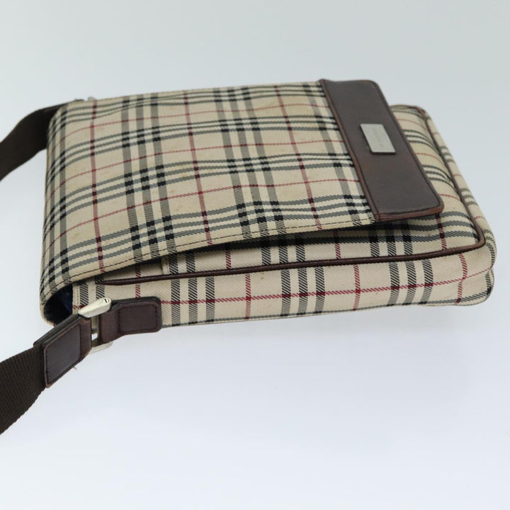 Burberry Nova Check Shoulder Bag Canvas Beige Auth bs14883