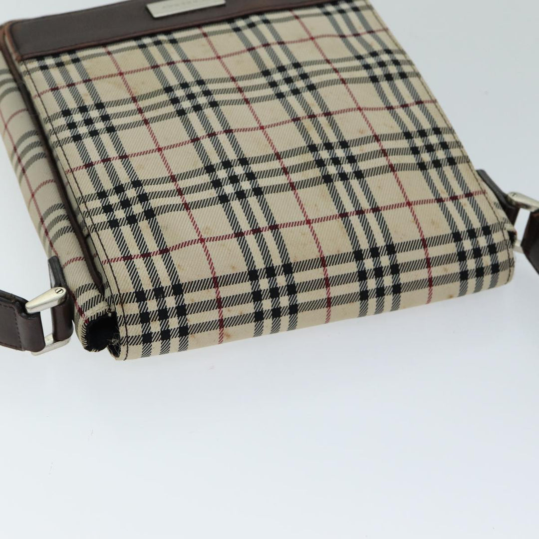 Burberry Nova Check Shoulder Bag Canvas Beige Auth bs14883