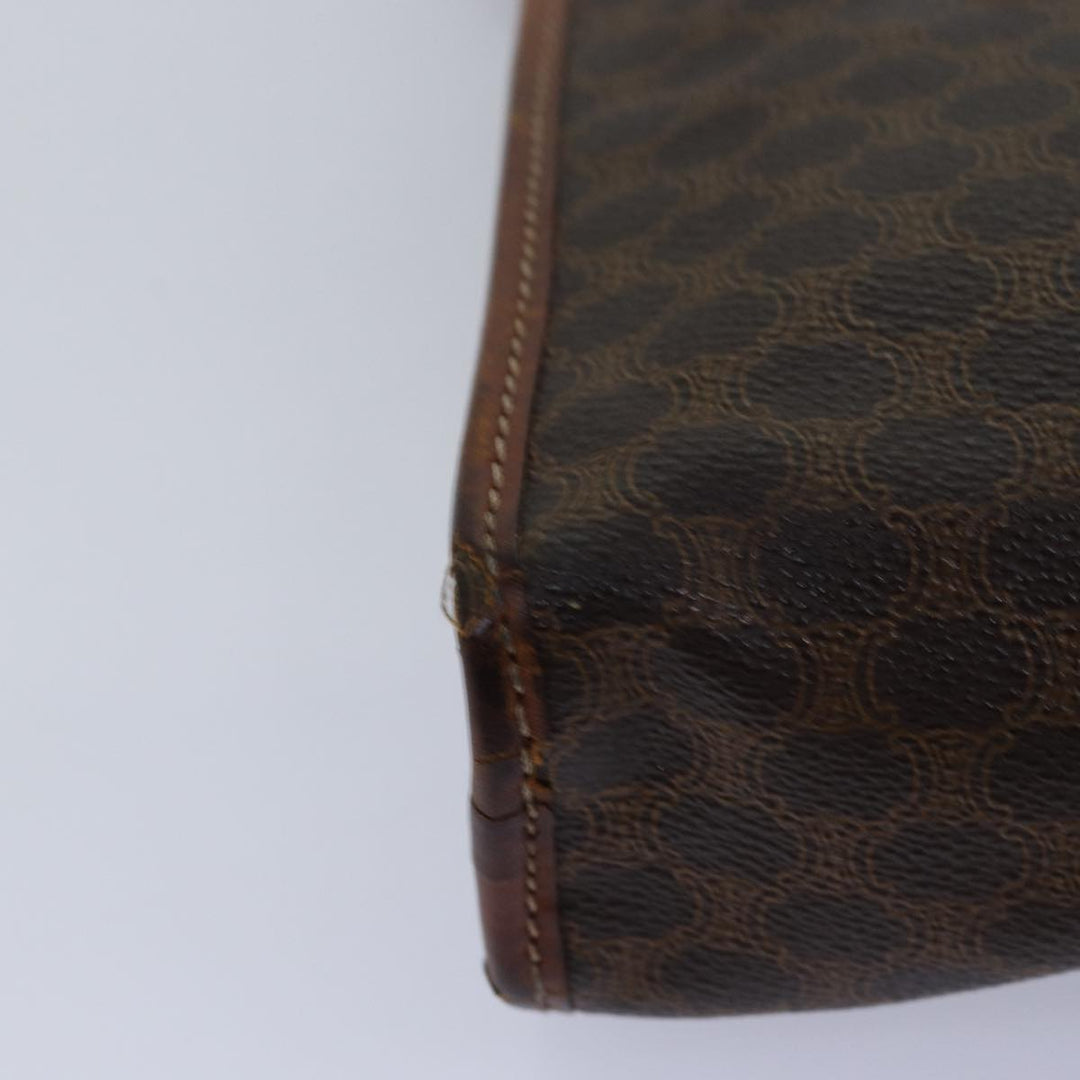 Celine Macadam Canvas Clutch Bag PVC Brown Auth bs14884