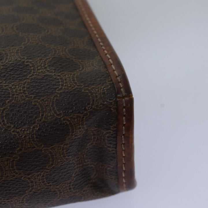 Celine Macadam Canvas Clutch Bag PVC Brown Auth bs14884