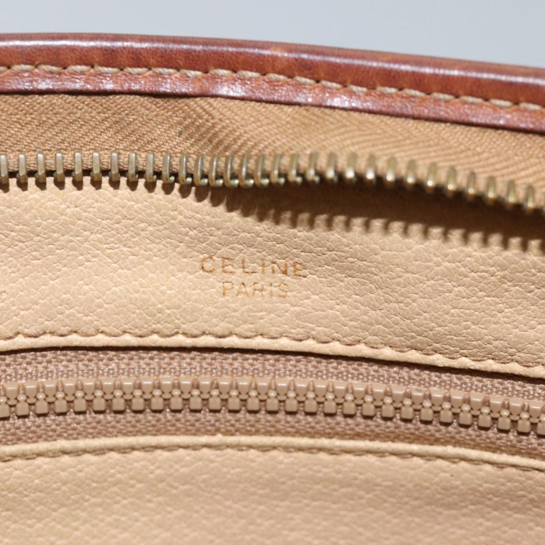 Celine Macadam Canvas Clutch Bag PVC Brown Auth bs14884