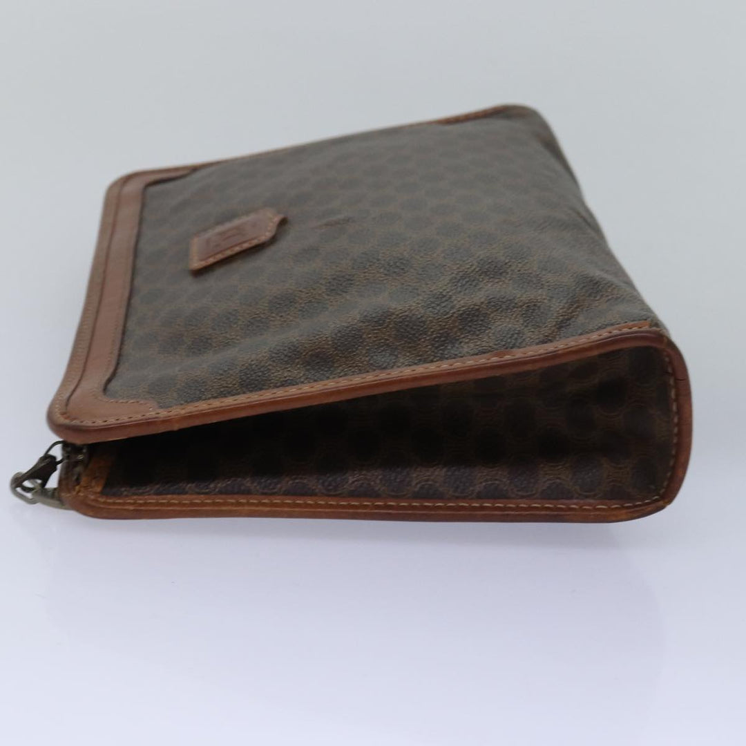 Celine Macadam Canvas Clutch Bag PVC Brown Auth bs14884