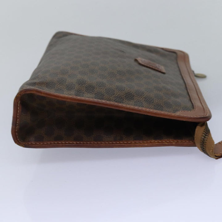 Celine Macadam Canvas Clutch Bag PVC Brown Auth bs14884