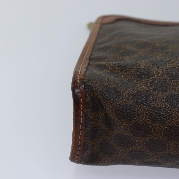 Celine Macadam Canvas Clutch Bag PVC Brown Auth bs14884
