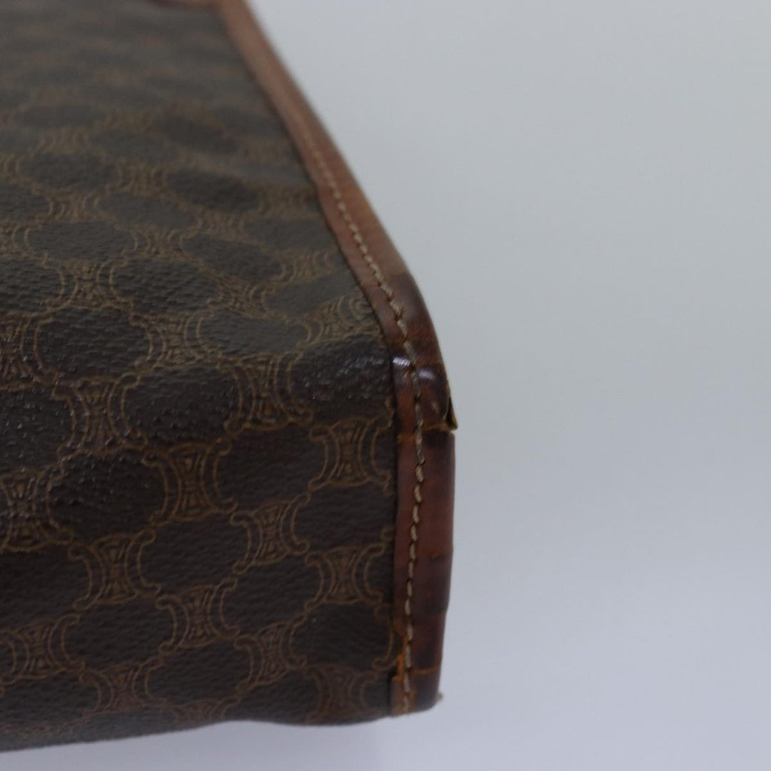 Celine Macadam Canvas Clutch Bag PVC Brown Auth bs14884