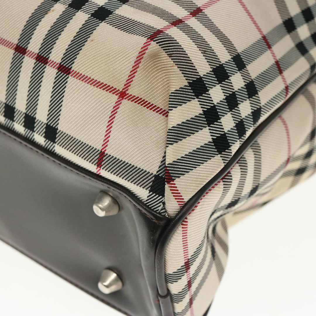 Burberry Nova Check Hand Bag Canvas Beige Brown Auth bs14904