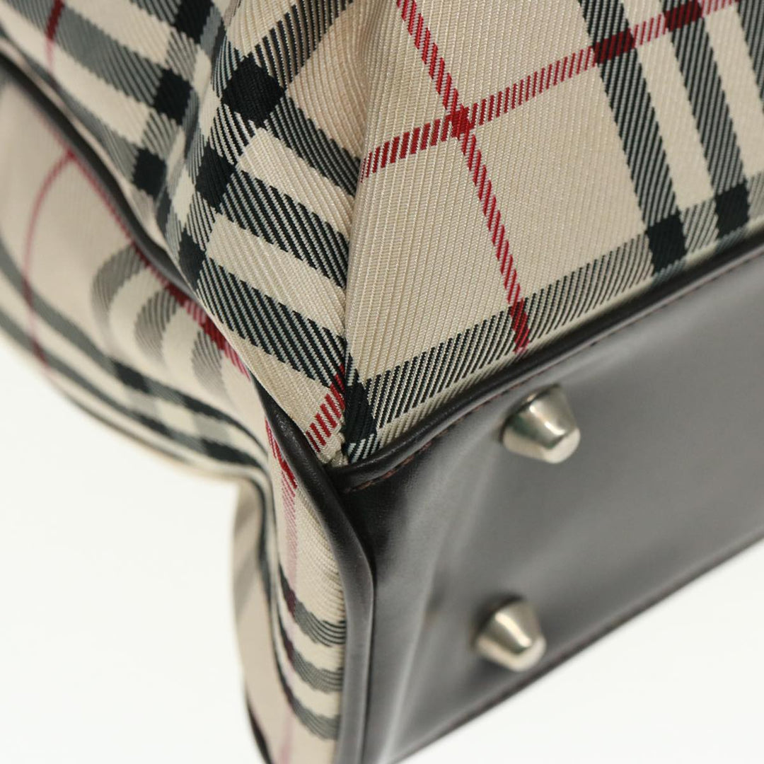 Burberry Nova Check Hand Bag Canvas Beige Brown Auth bs14904