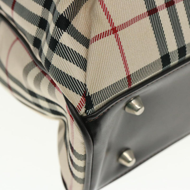 Burberry Nova Check Hand Bag Canvas Beige Brown Auth bs14904