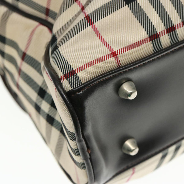 Burberry Nova Check Hand Bag Canvas Beige Brown Auth bs14904