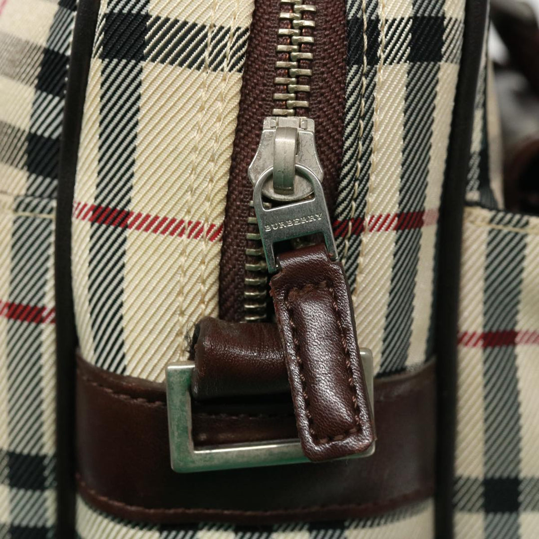 Burberry Nova Check Hand Bag Canvas Beige Brown Auth bs14904