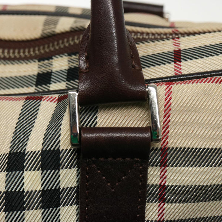 Burberry Nova Check Hand Bag Canvas Beige Brown Auth bs14904