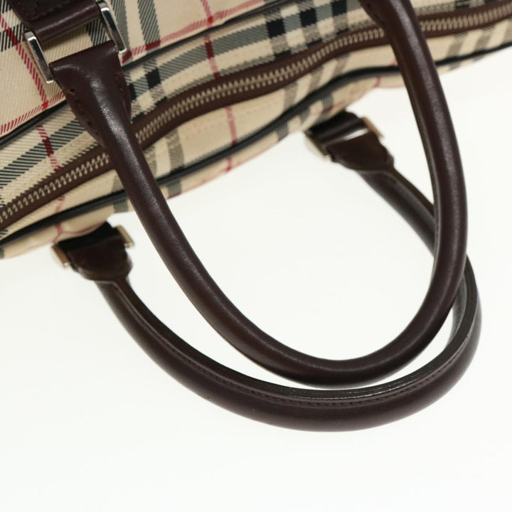 Burberry Nova Check Hand Bag Canvas Beige Brown Auth bs14904