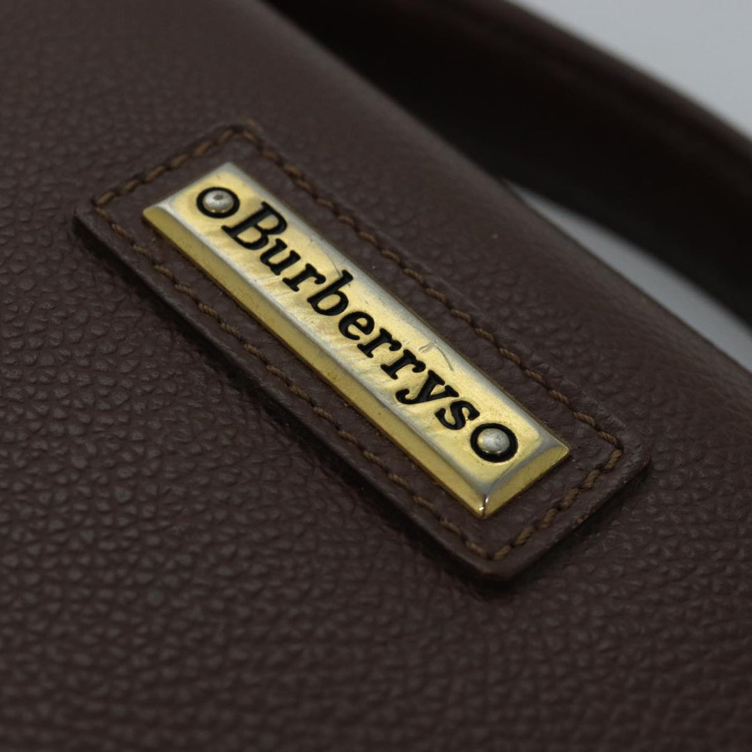 BurberrySs Hand Bag Leather Brown Auth bs14914