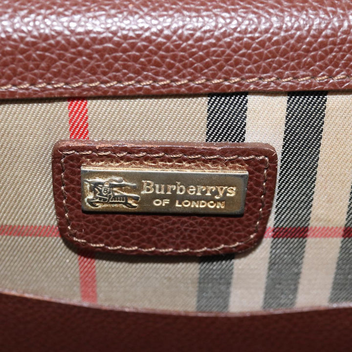 BurberrySs Hand Bag Leather Brown Auth bs14914