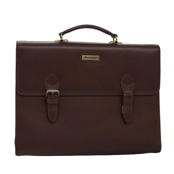BurberrySs Hand Bag Leather Brown Auth bs14914