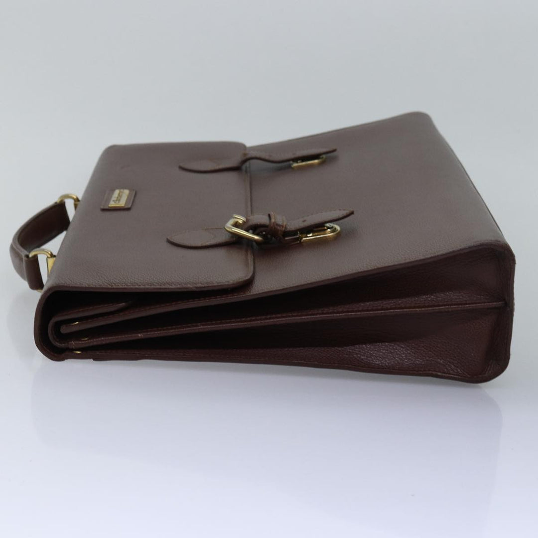 BurberrySs Hand Bag Leather Brown Auth bs14914