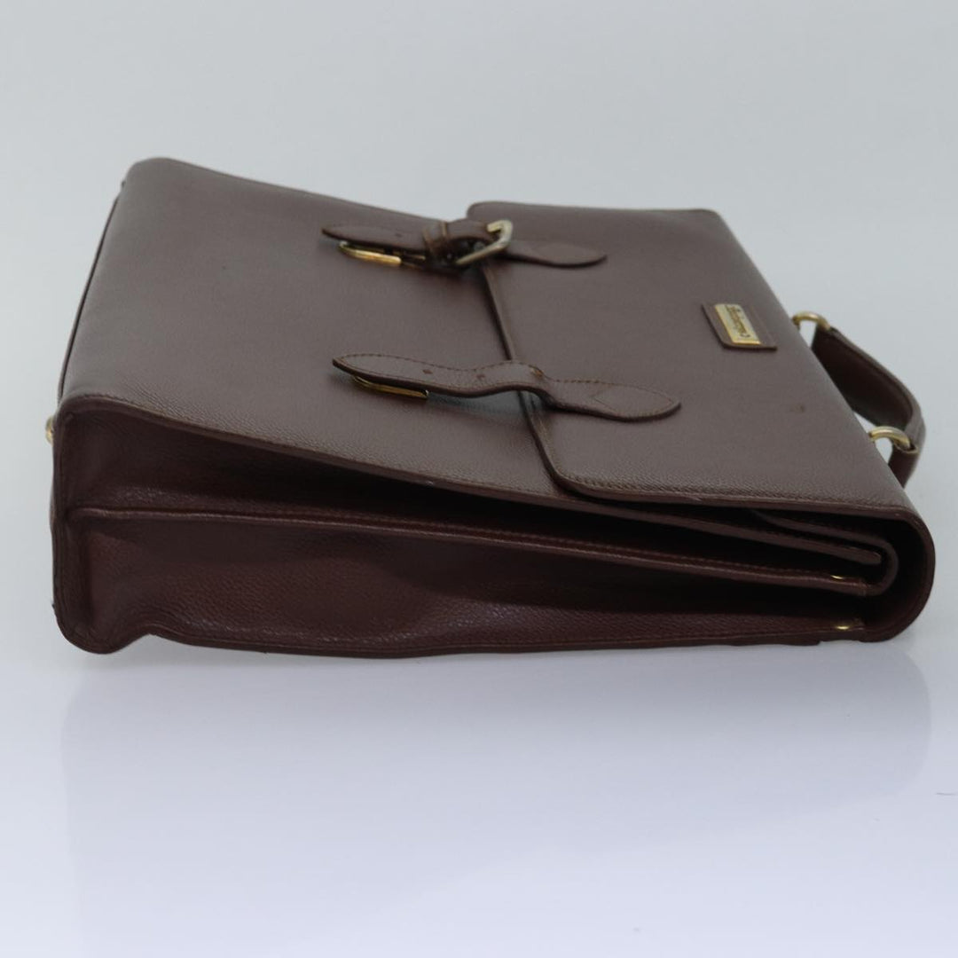 BurberrySs Hand Bag Leather Brown Auth bs14914