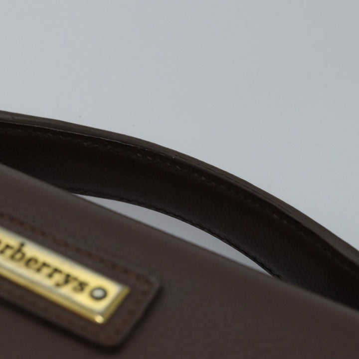 BurberrySs Hand Bag Leather Brown Auth bs14914