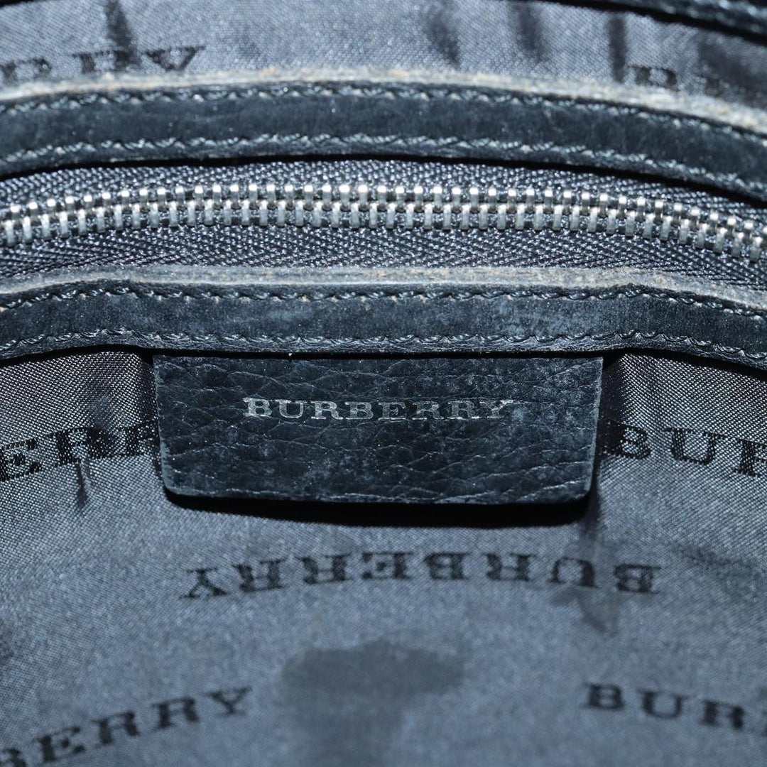 Burberry Nova Check Shoulder Bag Nylon Beige Black Auth bs14923