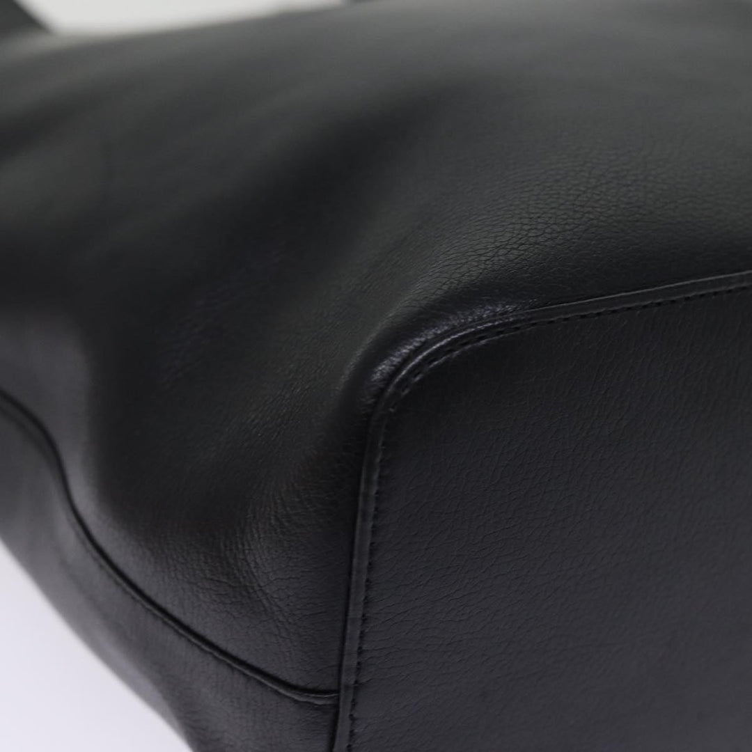 Burberry Tote Bag Leather Black Auth bs14933