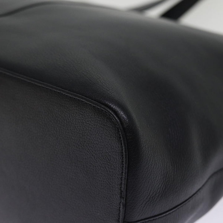 Burberry Tote Bag Leather Black Auth bs14933