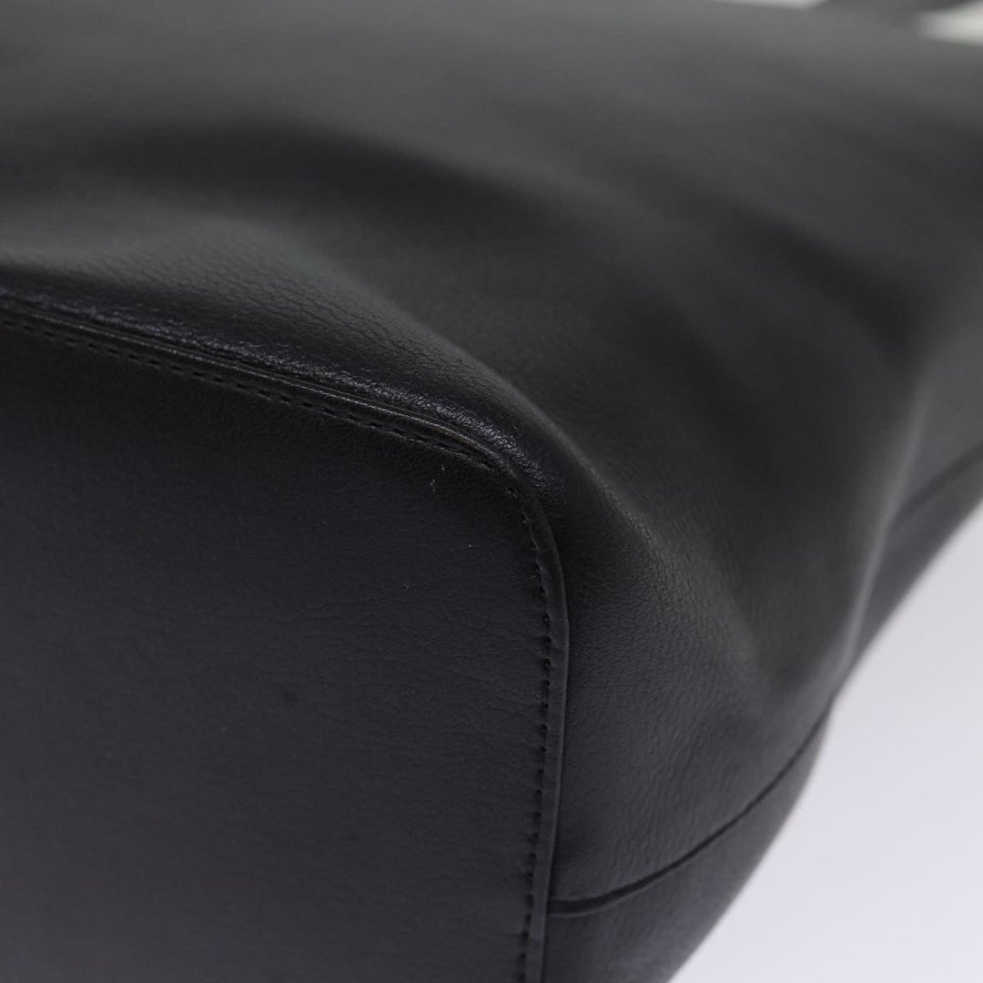 Burberry Tote Bag Leather Black Auth bs14933