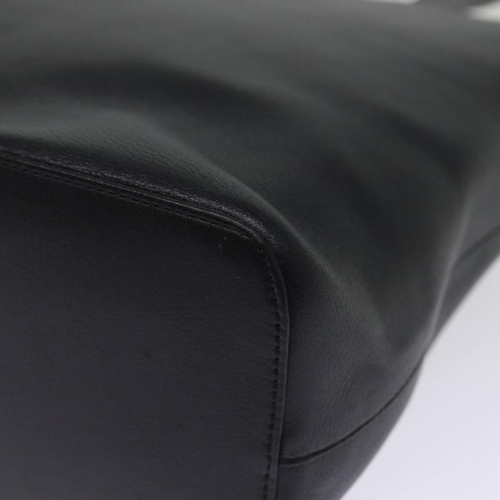 Burberry Tote Bag Leather Black Auth bs14933