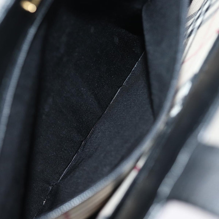 Burberry Tote Bag Leather Black Auth bs14933
