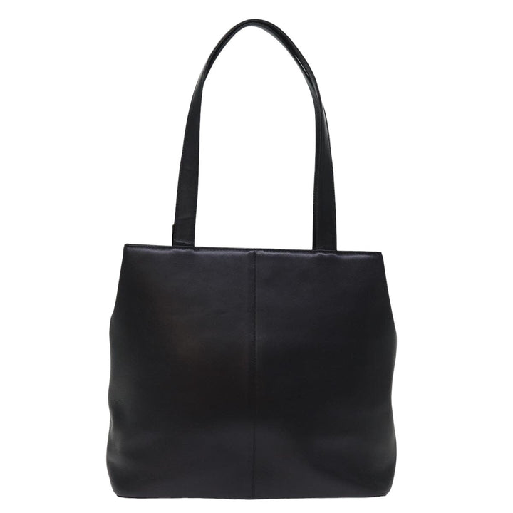 Burberry Tote Bag Leather Black Auth bs14933