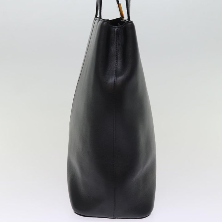 Burberry Tote Bag Leather Black Auth bs14933