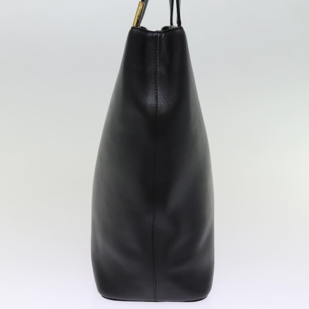 Burberry Tote Bag Leather Black Auth bs14933