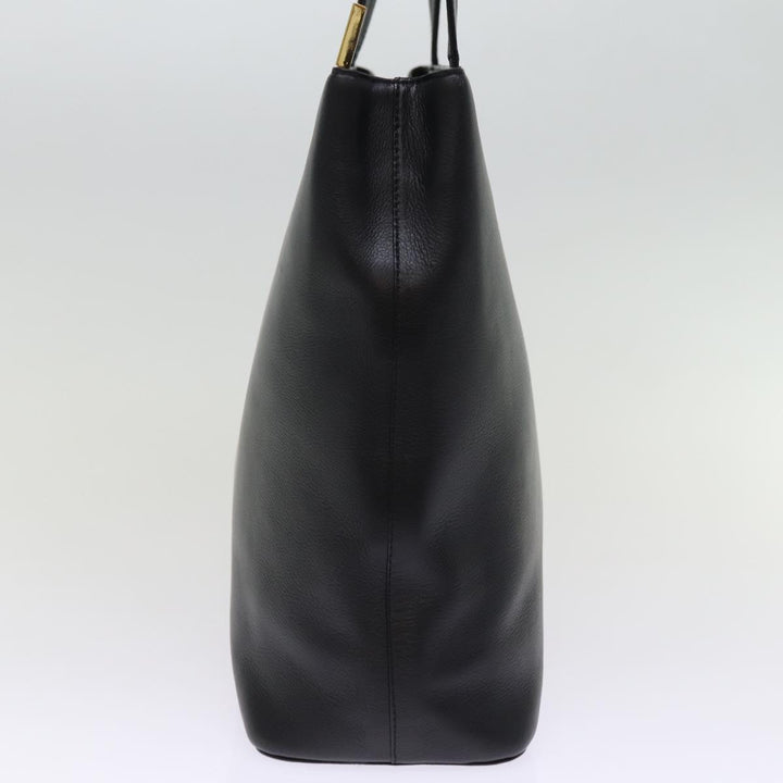 Burberry Tote Bag Leather Black Auth bs14933