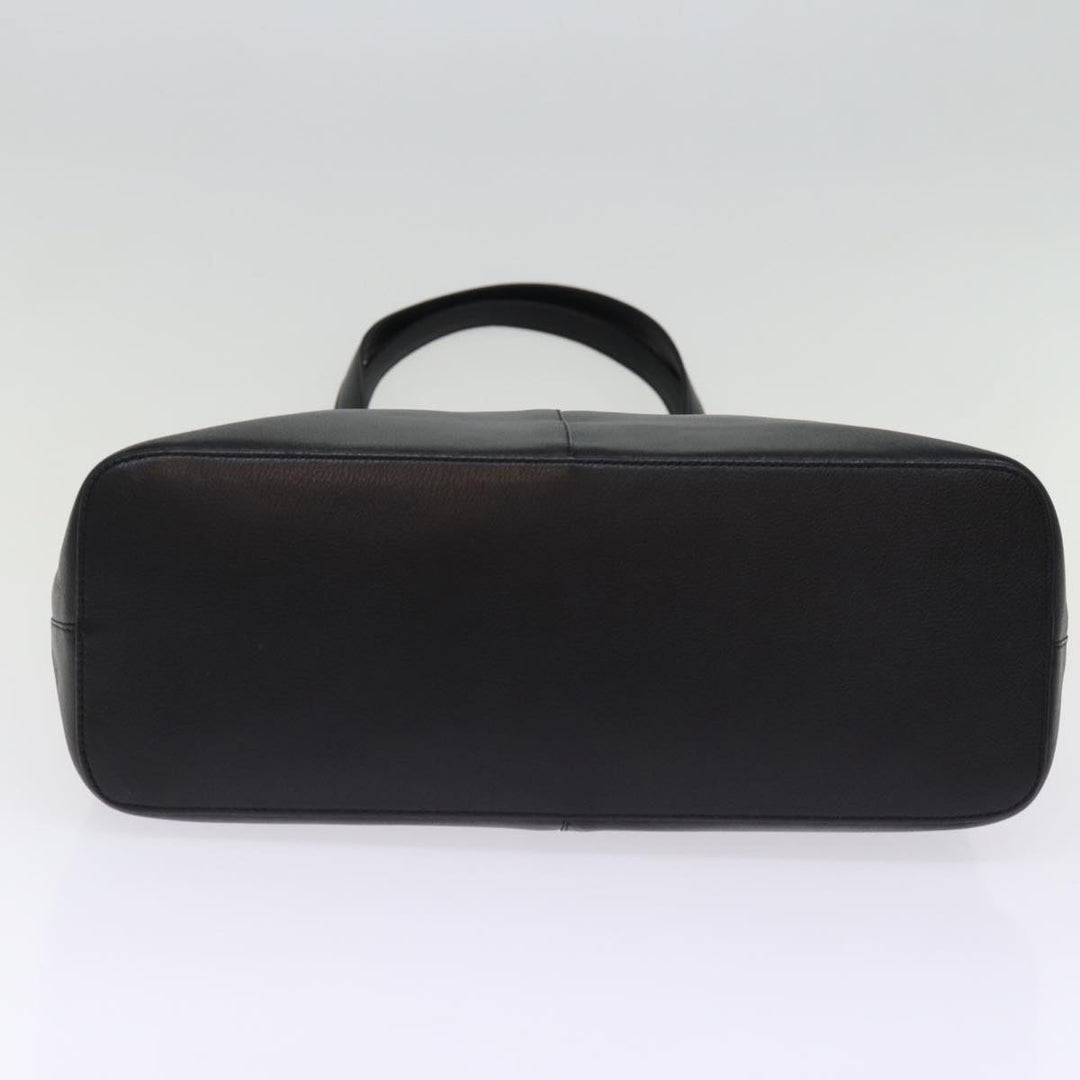 Burberry Tote Bag Leather Black Auth bs14933