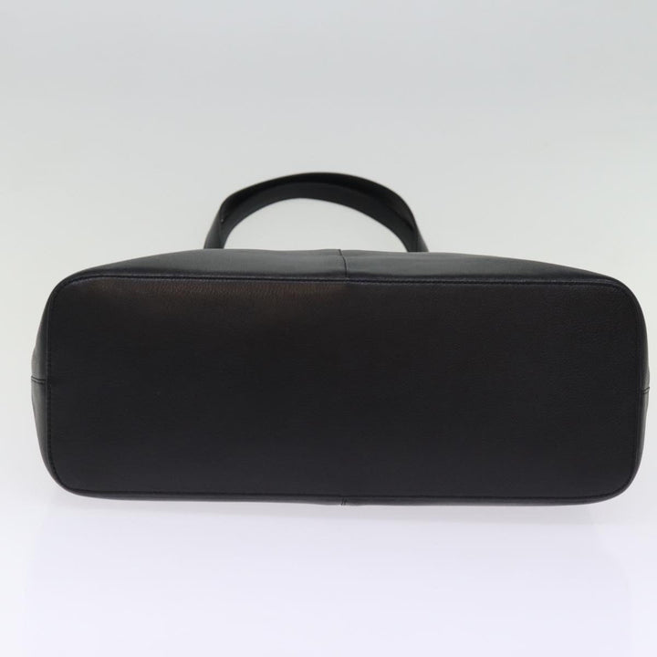 Burberry Tote Bag Leather Black Auth bs14933